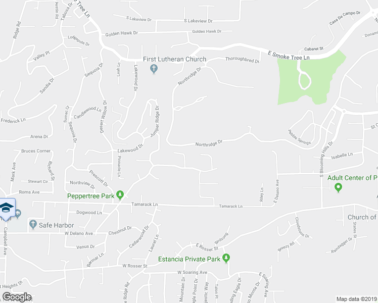 map of restaurants, bars, coffee shops, grocery stores, and more near 2117 Hibiscus Circle in Prescott