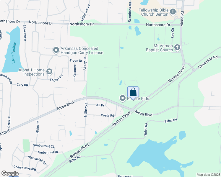 map of restaurants, bars, coffee shops, grocery stores, and more near 2201 Westerman Drive in Benton