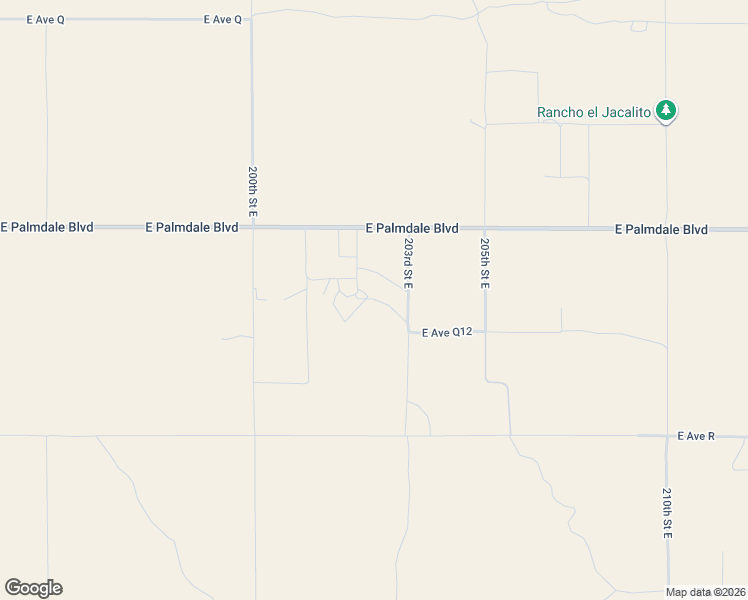 map of restaurants, bars, coffee shops, grocery stores, and more near 203rd Street East in Los Angeles County