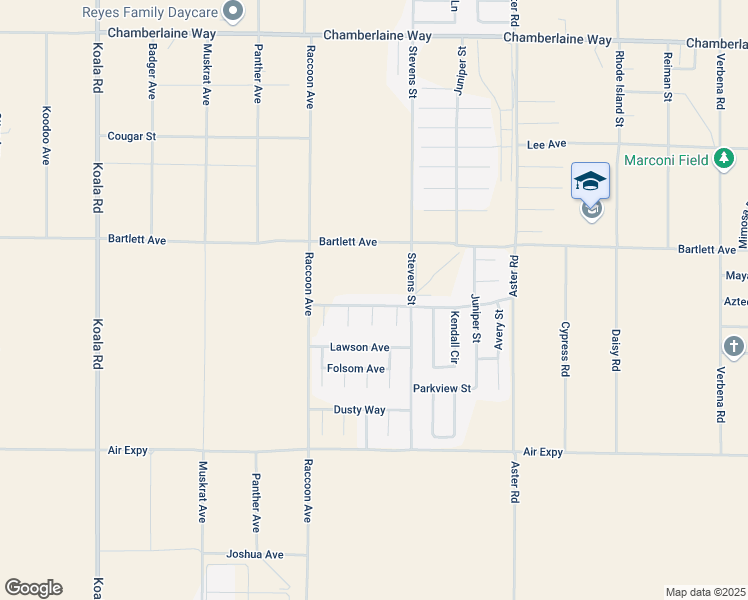 map of restaurants, bars, coffee shops, grocery stores, and more near 10212 Kemper Avenue in Adelanto