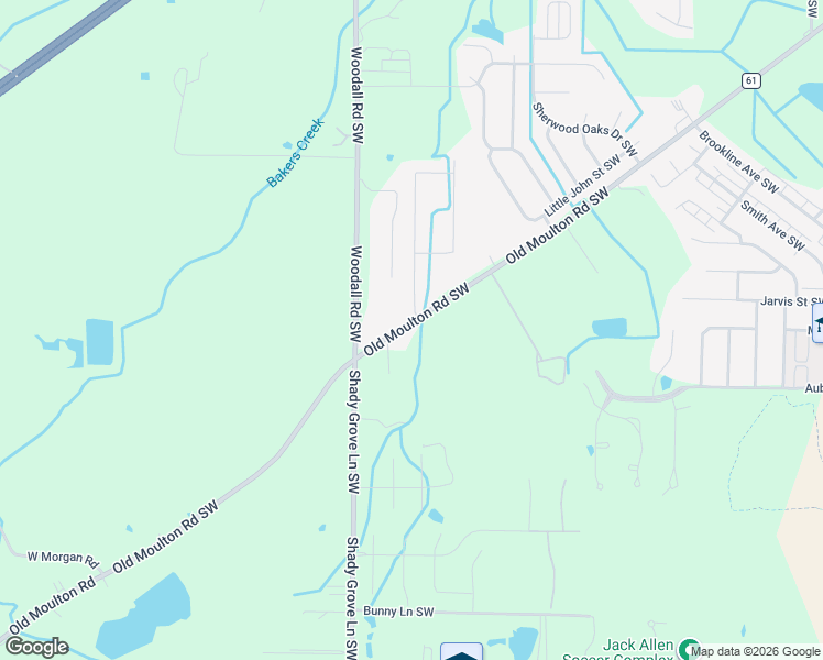 map of restaurants, bars, coffee shops, grocery stores, and more near 1949 Red Sunset Drive Southwest in Decatur