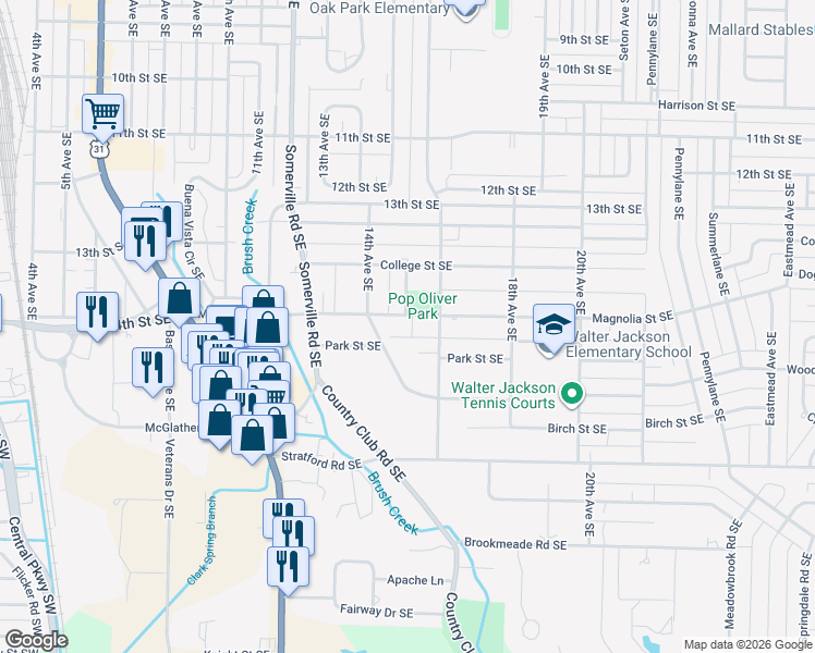 map of restaurants, bars, coffee shops, grocery stores, and more near 1501 Magnolia Street Southeast in Decatur
