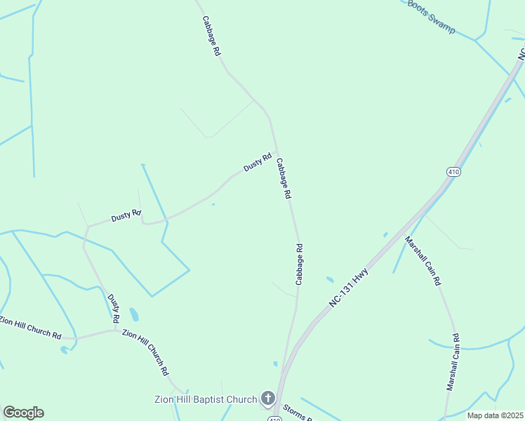map of restaurants, bars, coffee shops, grocery stores, and more near 697 Cabbage Road in Bladenboro
