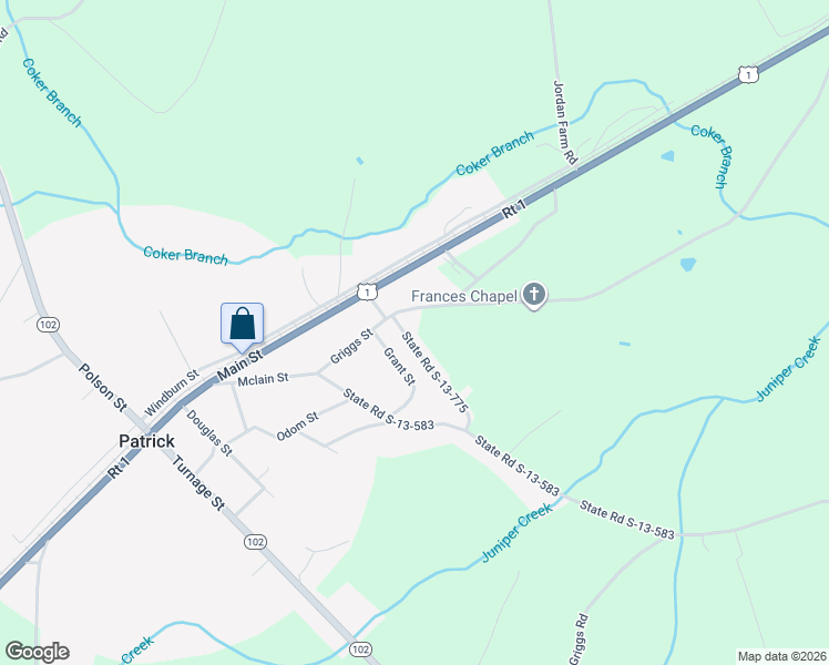 map of restaurants, bars, coffee shops, grocery stores, and more near 51 Campbell Street in Patrick