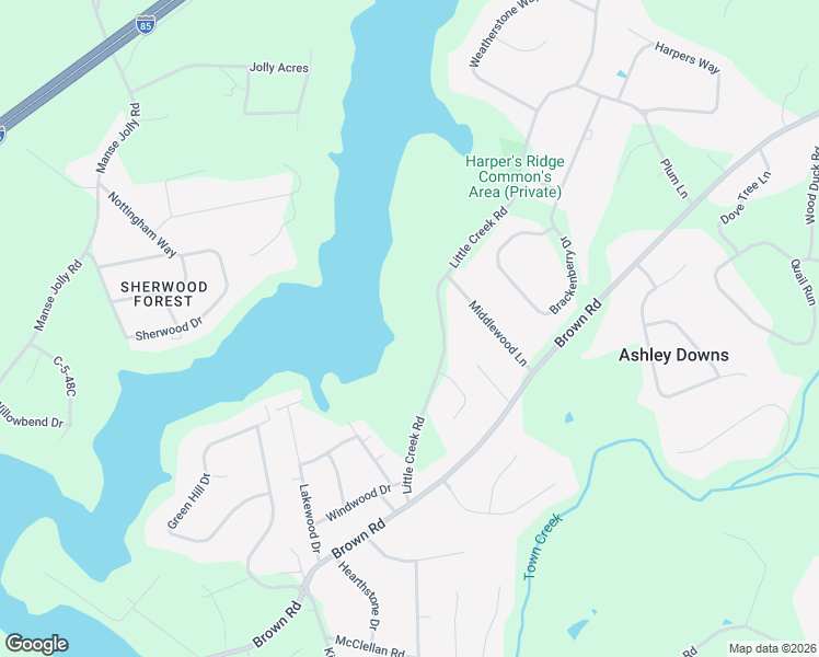 map of restaurants, bars, coffee shops, grocery stores, and more near 184-198 Little Creek Road in Anderson