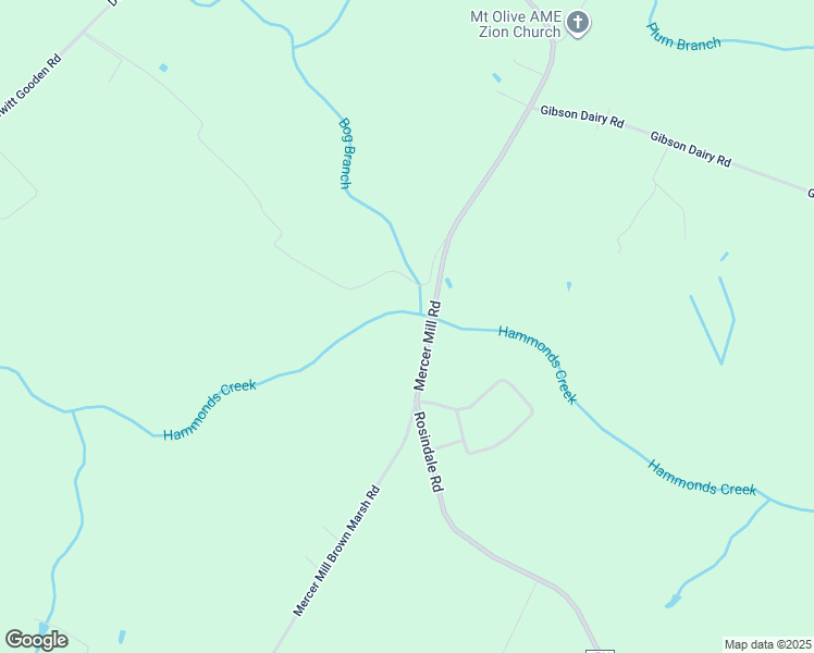map of restaurants, bars, coffee shops, grocery stores, and more near Mercer Mill Brown Marsh Road in Bladen County