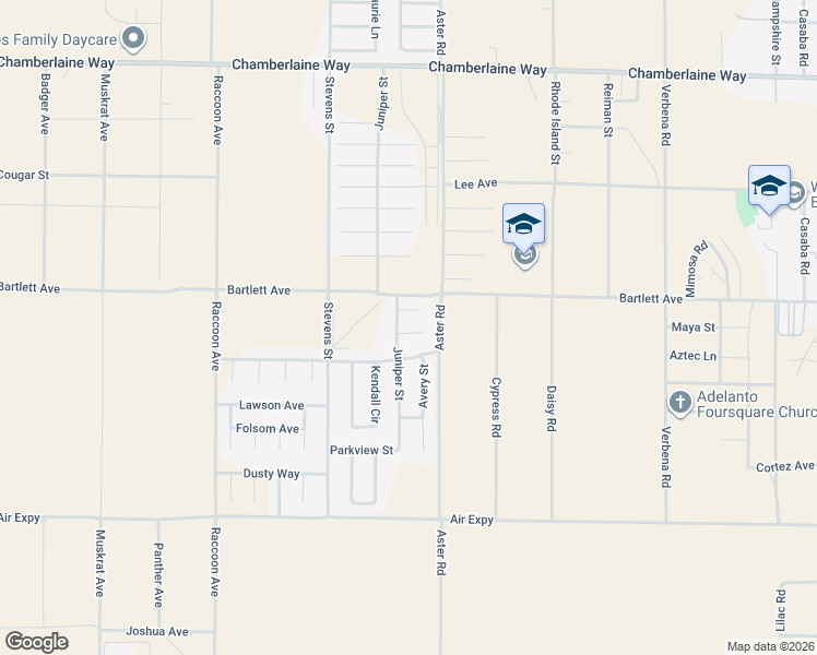 map of restaurants, bars, coffee shops, grocery stores, and more near 10434 Peach Court in Adelanto