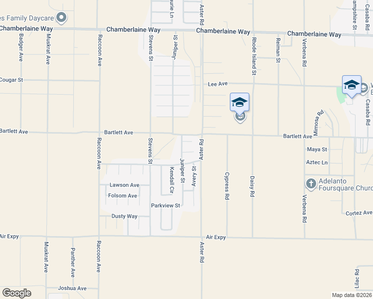 map of restaurants, bars, coffee shops, grocery stores, and more near 10434 Peach Court in Adelanto