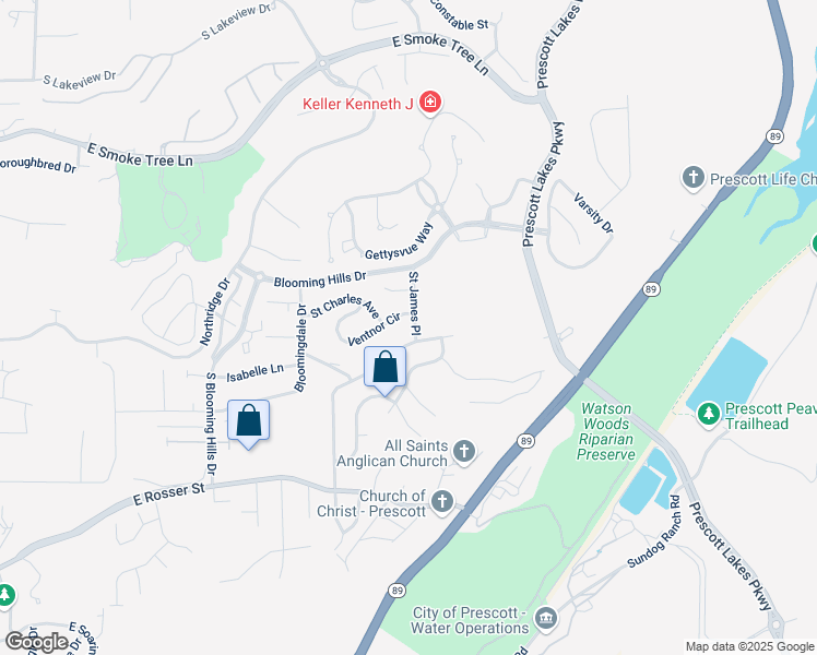 map of restaurants, bars, coffee shops, grocery stores, and more near 1969 Boardwalk Avenue in Prescott