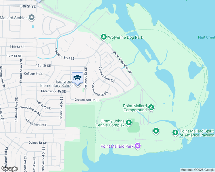 map of restaurants, bars, coffee shops, grocery stores, and more near 1816 Devonshire Drive Southeast in Decatur