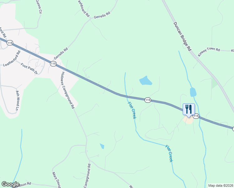 map of restaurants, bars, coffee shops, grocery stores, and more near 5113 Highway 115 East in Cleveland