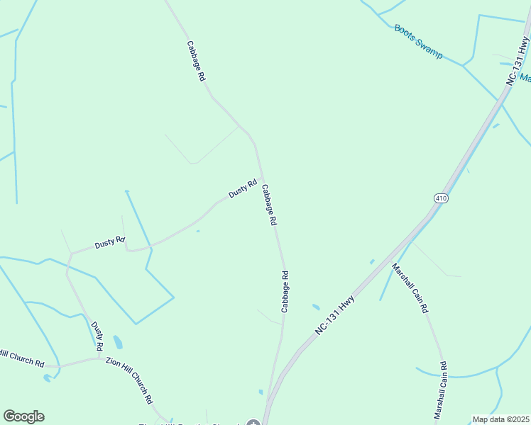 map of restaurants, bars, coffee shops, grocery stores, and more near 697 Cabbage Road in Bladenboro