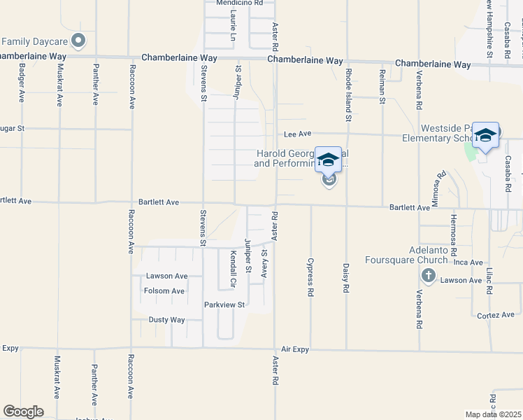 map of restaurants, bars, coffee shops, grocery stores, and more near 10452 Jasper Court in Adelanto