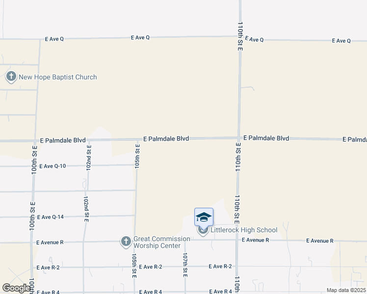 map of restaurants, bars, coffee shops, grocery stores, and more near 2 East Palmdale Boulevard in Palmdale