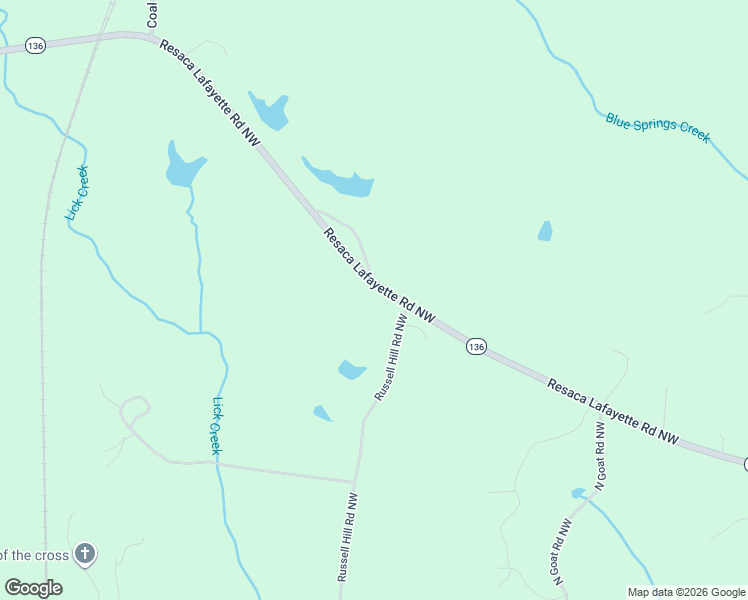 map of restaurants, bars, coffee shops, grocery stores, and more near 135 Long Road Northwest in Sugar Valley