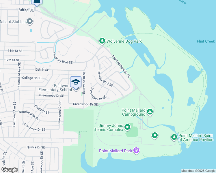 map of restaurants, bars, coffee shops, grocery stores, and more near 2804 Dorchester Drive Southeast in Decatur