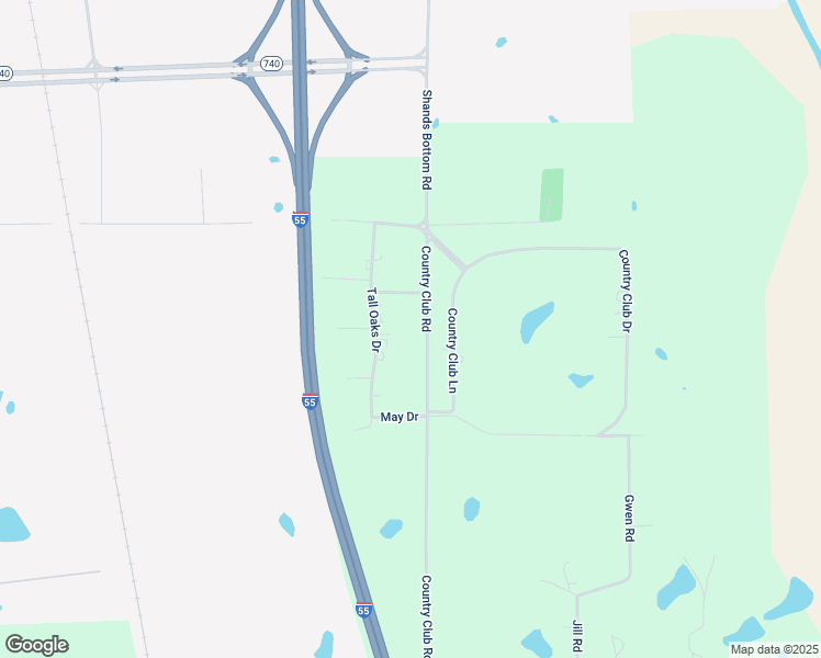 map of restaurants, bars, coffee shops, grocery stores, and more near 1720 Country Club Road in Senatobia