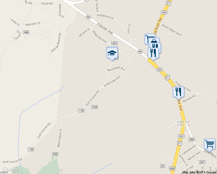 map of restaurants, bars, coffee shops, grocery stores, and more near 227 Saint Michael Avenue in Great Falls
