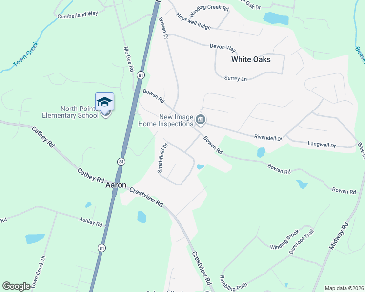 map of restaurants, bars, coffee shops, grocery stores, and more near 200 Smithfield Drive in Anderson