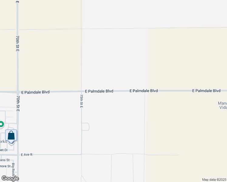 map of restaurants, bars, coffee shops, grocery stores, and more near 7618 East Palmdale Boulevard in Littlerock