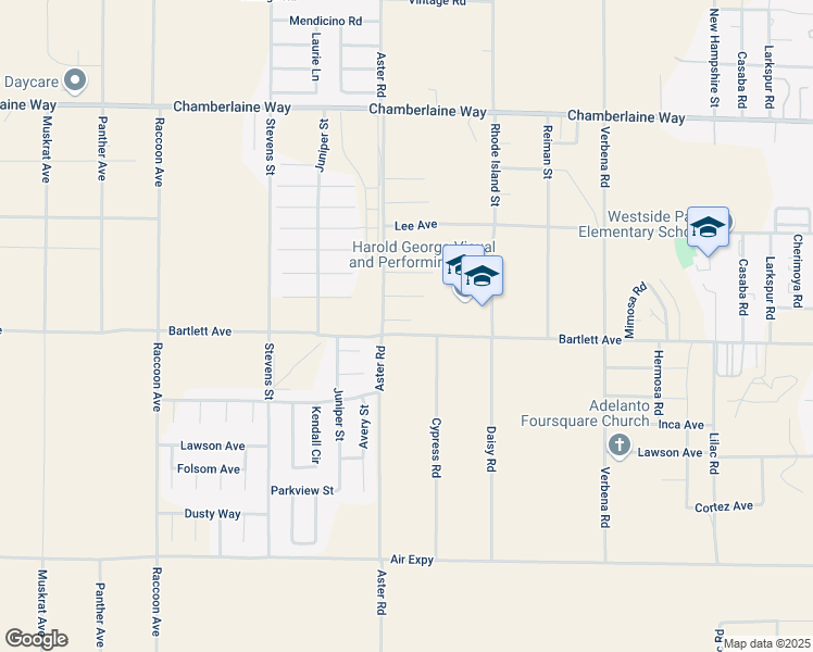 map of restaurants, bars, coffee shops, grocery stores, and more near 10551 Chevron Court in Adelanto
