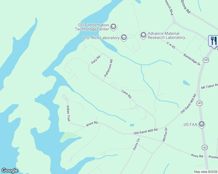 map of restaurants, bars, coffee shops, grocery stores, and more near 178 Cann Road in Anderson