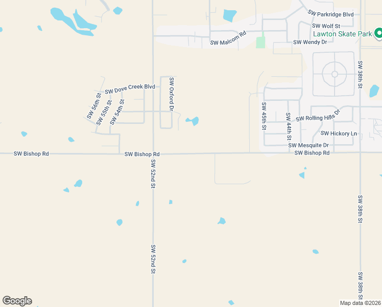 map of restaurants, bars, coffee shops, grocery stores, and more near 4951 Southwest Bishop Road in Lawton
