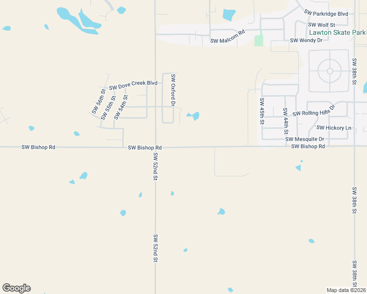 map of restaurants, bars, coffee shops, grocery stores, and more near 4951 Southwest Bishop Road in Lawton