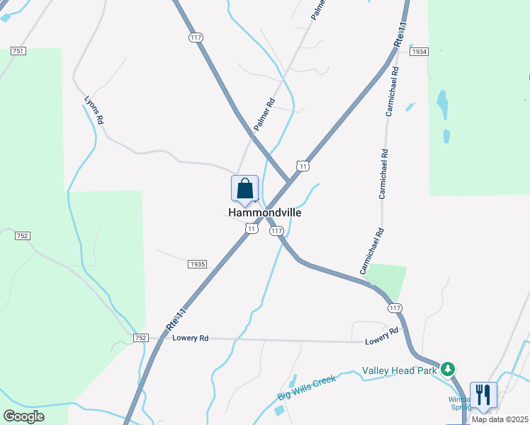 map of restaurants, bars, coffee shops, grocery stores, and more near Alabama 117 in Valley Head