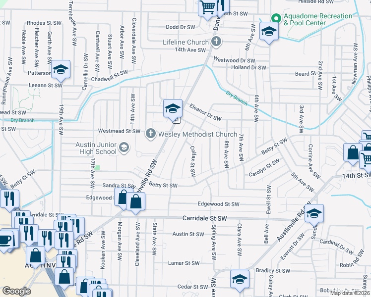 map of restaurants, bars, coffee shops, grocery stores, and more near 1702 Cagle Avenue in Decatur