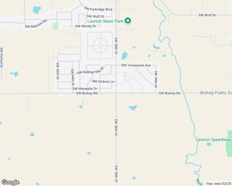 map of restaurants, bars, coffee shops, grocery stores, and more near 3801-4075 Southwest Bishop Road in Lawton