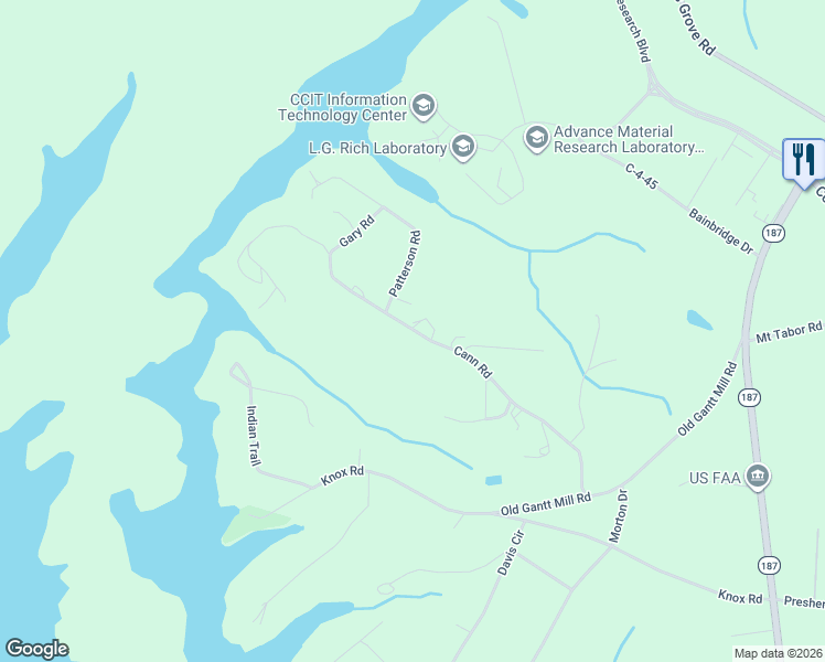 map of restaurants, bars, coffee shops, grocery stores, and more near 168 Cann Road in Anderson