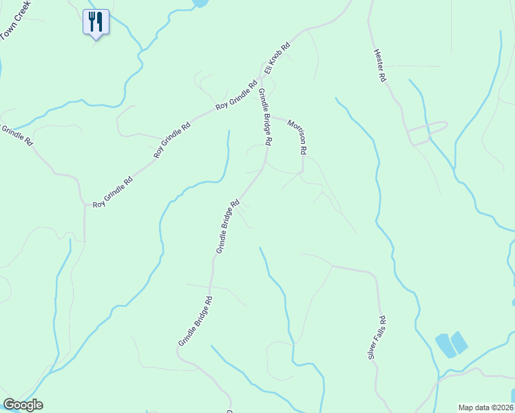 map of restaurants, bars, coffee shops, grocery stores, and more near 1562 Grindle Bridge Road in Dahlonega