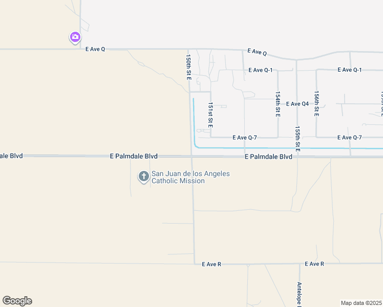 map of restaurants, bars, coffee shops, grocery stores, and more near 150th Street East in Palmdale