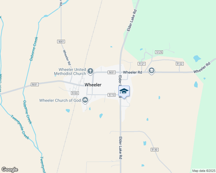 map of restaurants, bars, coffee shops, grocery stores, and more near in Wheeler