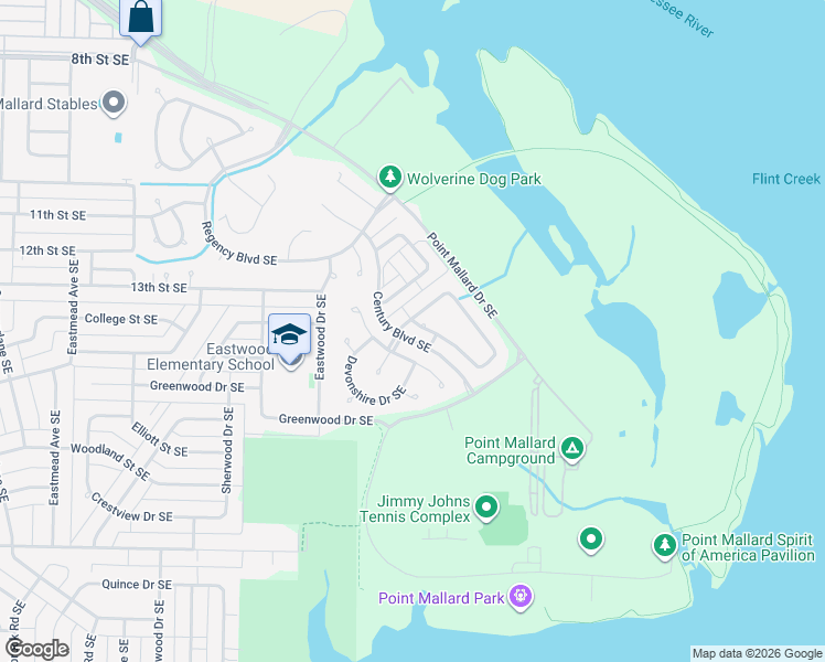map of restaurants, bars, coffee shops, grocery stores, and more near 2804 Dorchester Drive Southeast in Decatur