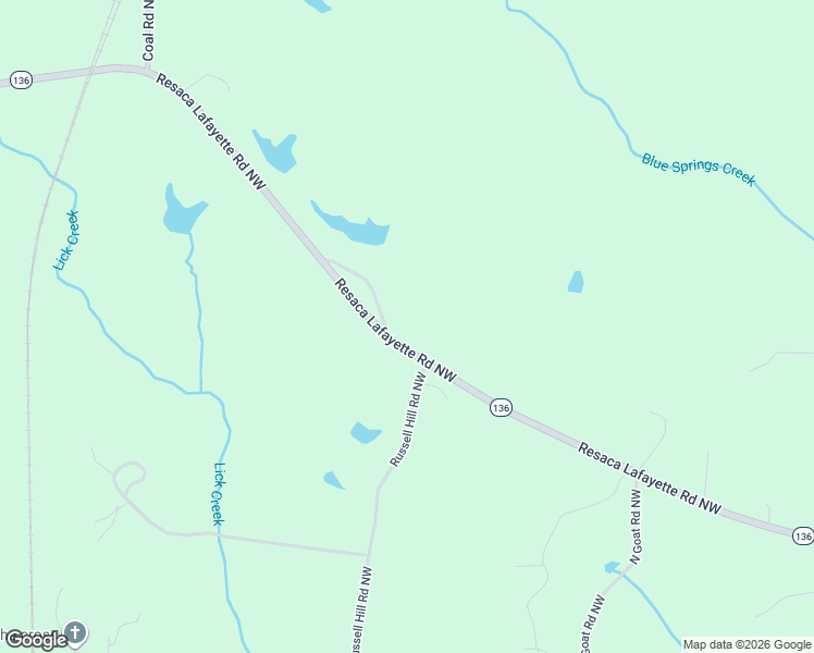 map of restaurants, bars, coffee shops, grocery stores, and more near 135 Long Road Northwest in Sugar Valley