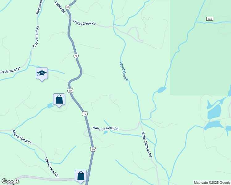 map of restaurants, bars, coffee shops, grocery stores, and more near 44 Millers Break in Dahlonega
