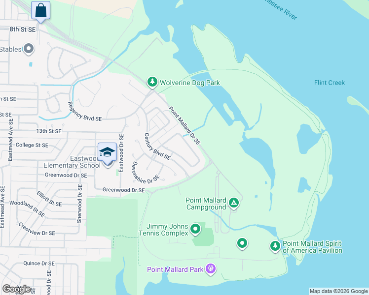 map of restaurants, bars, coffee shops, grocery stores, and more near 1542 Blackhall Lane Southeast in Decatur