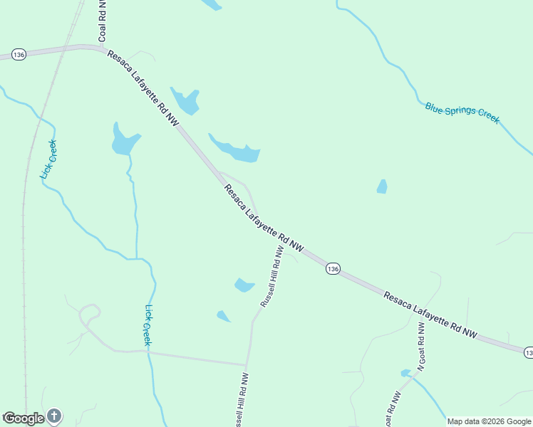 map of restaurants, bars, coffee shops, grocery stores, and more near 135 Long Road Northwest in Sugar Valley