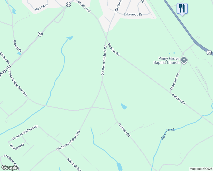 map of restaurants, bars, coffee shops, grocery stores, and more near 1003 Garrison Road in Anderson