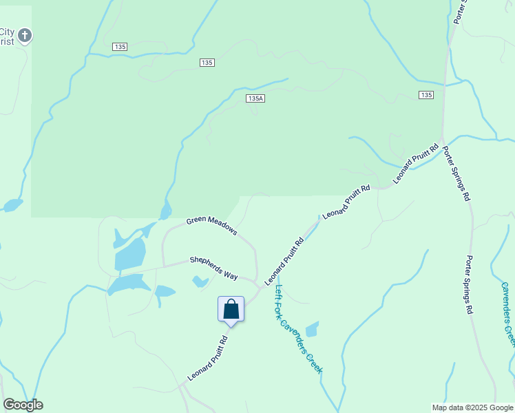 map of restaurants, bars, coffee shops, grocery stores, and more near 124 Comfort Lane in Dahlonega