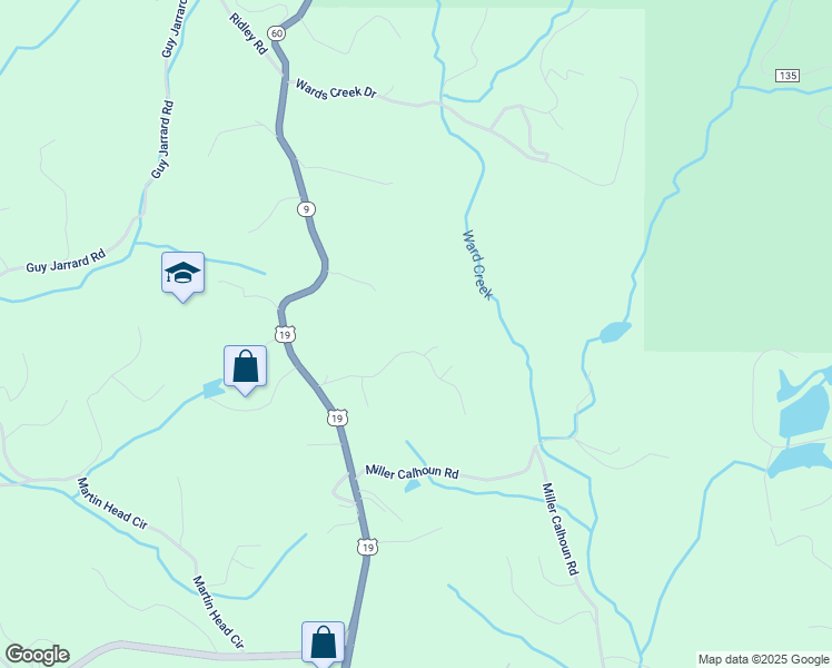 map of restaurants, bars, coffee shops, grocery stores, and more near 44 Millers Break in Dahlonega