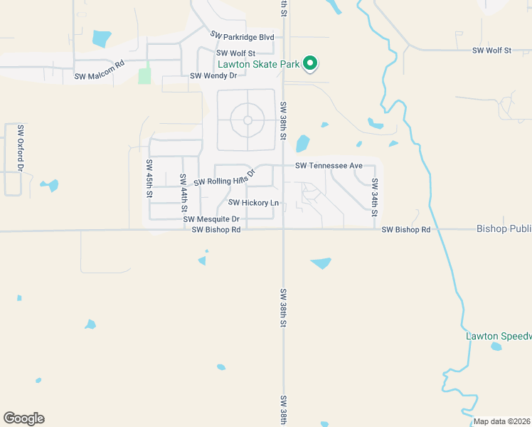 map of restaurants, bars, coffee shops, grocery stores, and more near 3902 Southwest Hickory Lane in Lawton
