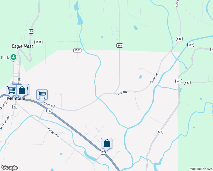 map of restaurants, bars, coffee shops, grocery stores, and more near 611 Cove Road in Mentone