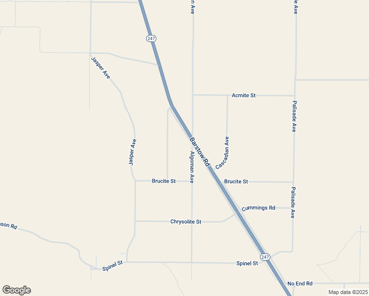 map of restaurants, bars, coffee shops, grocery stores, and more near Algoman Avenue in Lucerne Valley