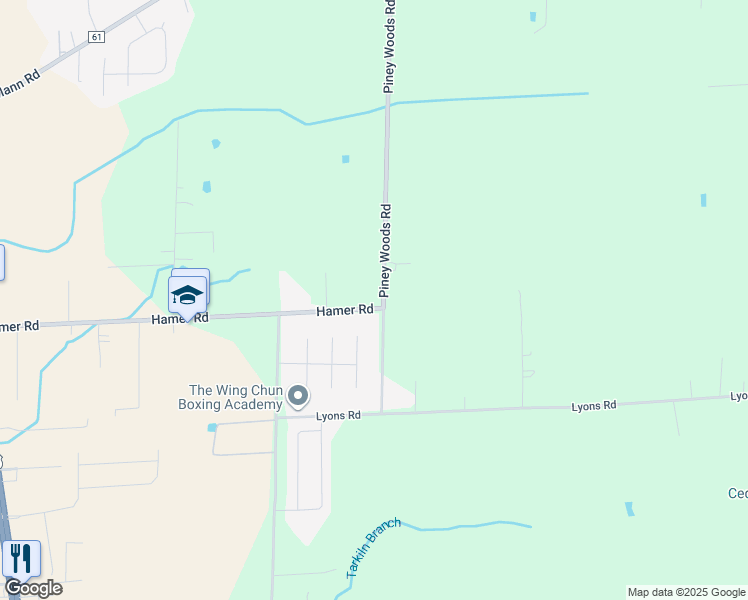 map of restaurants, bars, coffee shops, grocery stores, and more near 632 Piney Woods Road in Owens Cross Roads