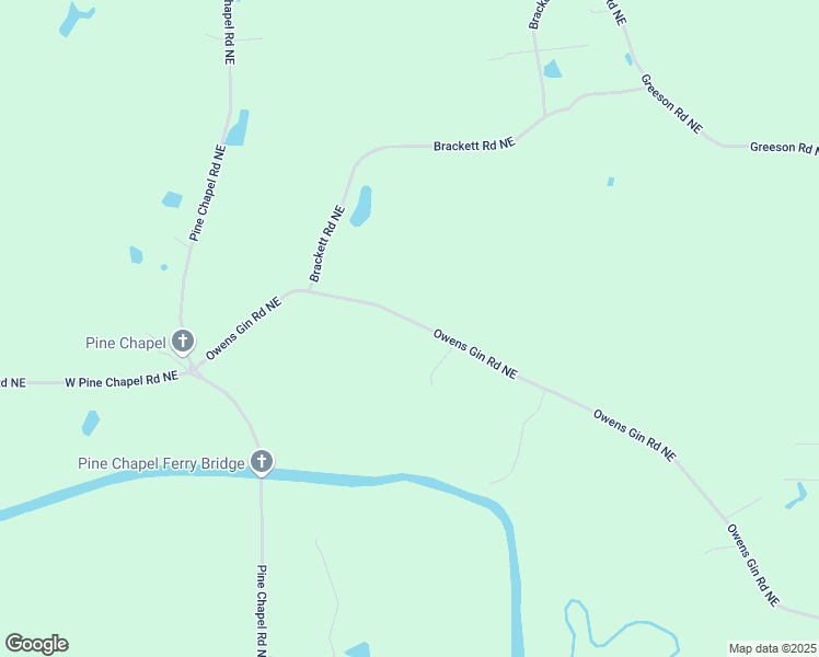 map of restaurants, bars, coffee shops, grocery stores, and more near 2464 Owens Gin Road Northeast in Calhoun