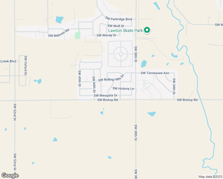 map of restaurants, bars, coffee shops, grocery stores, and more near 4014 Southwest Hickory Lane in Lawton