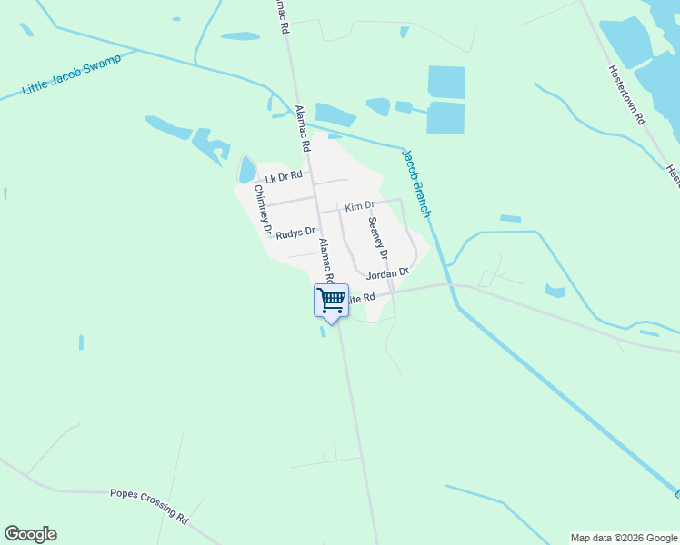 map of restaurants, bars, coffee shops, grocery stores, and more near 141 Jordan Drive in Lumberton